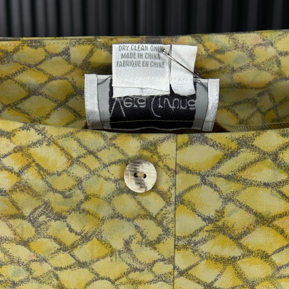 Women’s Vintage Vera Crutina  Button Maxi Skirt Animal Print Silk Spandex Size 6 - Picture 4 of 4